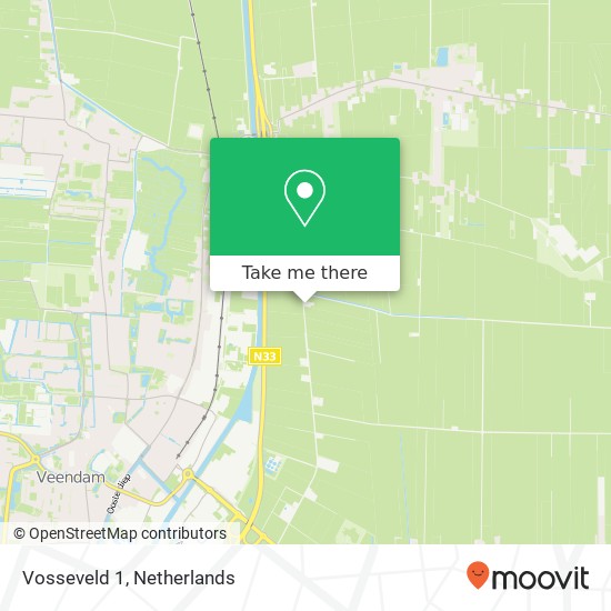 Vosseveld 1, 9644 XW Ommelanderwijk Karte