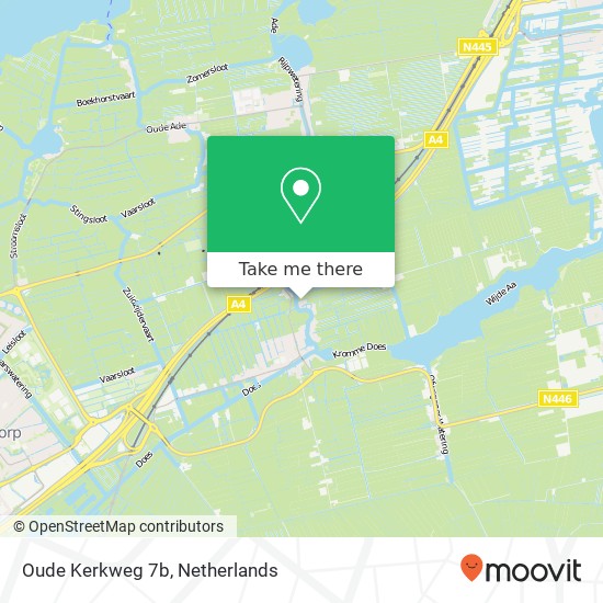 Oude Kerkweg 7b, 2355 AT Hoogmade map