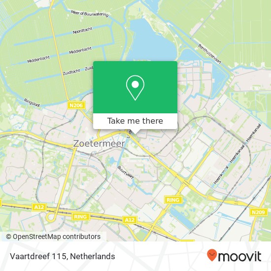 Vaartdreef 115, 2724 GE Zoetermeer map