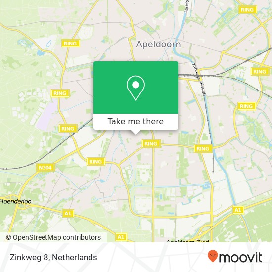 Zinkweg 8, 7335 DL Apeldoorn Karte