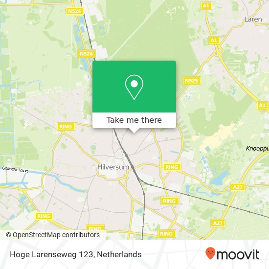 Hoge Larenseweg 123, 1221 AL Hilversum Karte