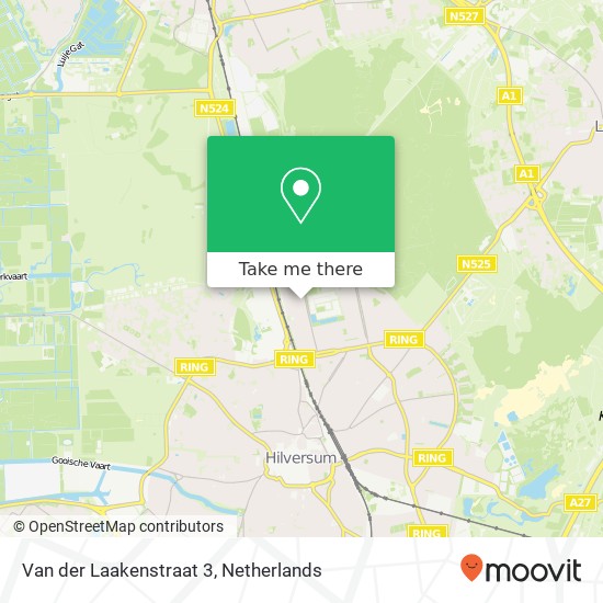 Van der Laakenstraat 3, 1222 NM Hilversum Karte