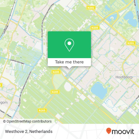 Westhove 2, 2134 VP Hoofddorp Karte