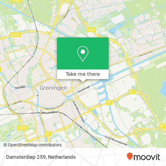 Damsterdiep 259, 9713 ED Groningen map