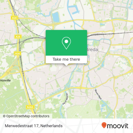Merwedestraat 17, 4812 VT Breda Karte
