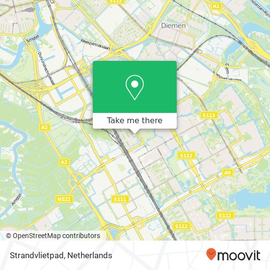 Strandvlietpad, 1102 VG Amsterdam Karte