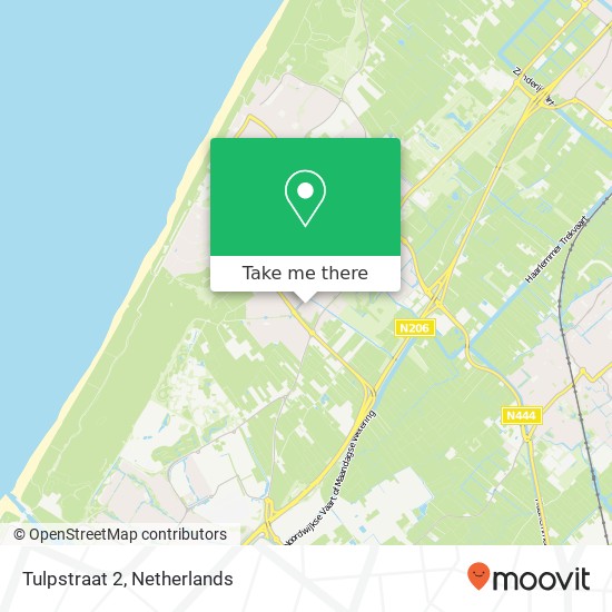 Tulpstraat 2, 2201 CC Noordwijk-Binnen Karte