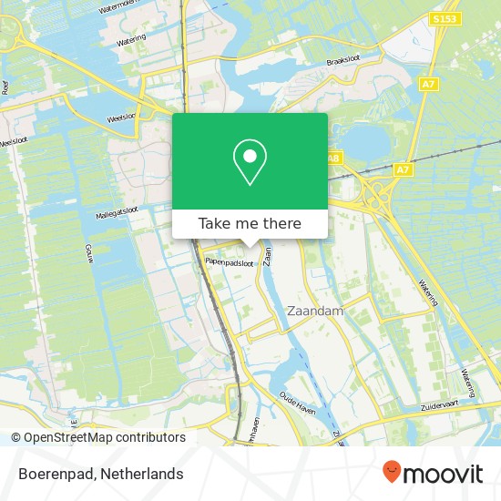 Boerenpad, 1506 JA Zaandam map