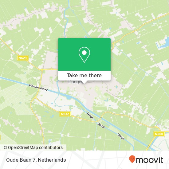 Oude Baan 7, 5104 AV Dongen map