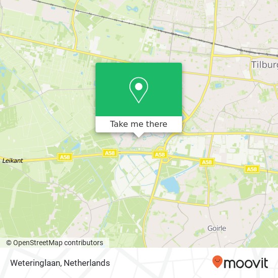 Weteringlaan, 5032 EA Tilburg map