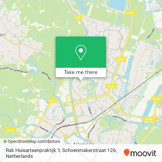 Rak Huisartsenpraktijk 't, Schoenmakerstraat 126 map