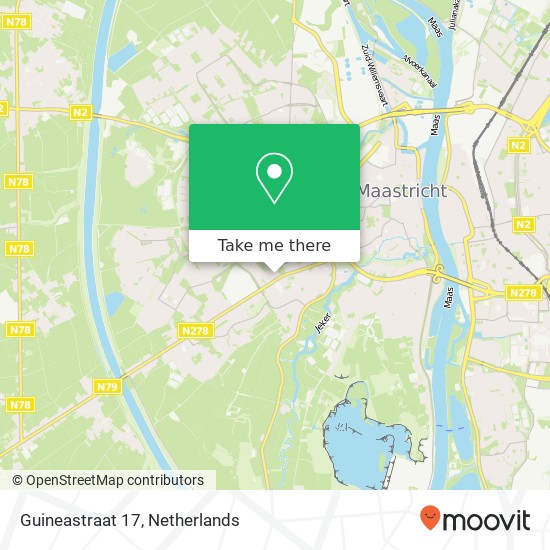 Guineastraat 17, 6214 XM Maastricht Karte
