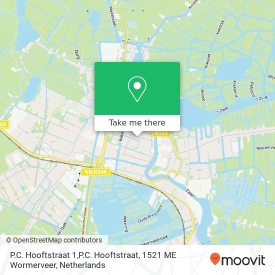 P.C. Hooftstraat 1,P.C. Hooftstraat, 1521 ME Wormerveer map