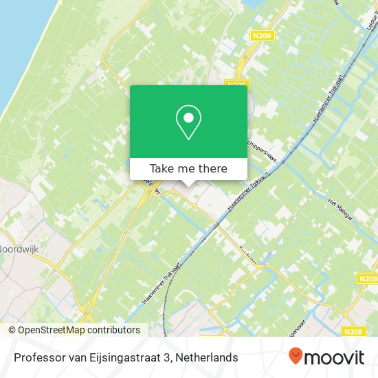 Professor van Eijsingastraat 3, 2211 RZ Noordwijkerhout map