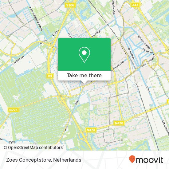 Zoes Conceptstore, Dijkshoornseweg 4 map