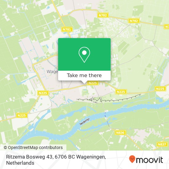 Ritzema Bosweg 43, 6706 BC Wageningen map