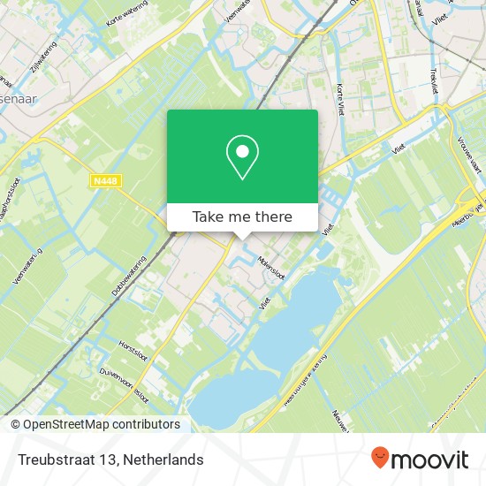 Treubstraat 13, 2251 BT Voorschoten Karte