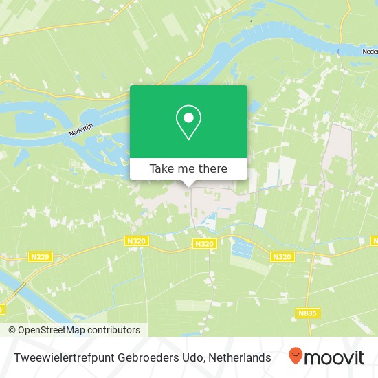 Tweewielertrefpunt Gebroeders Udo, Prinses Marijkelaan 27 4021 EB Buren map