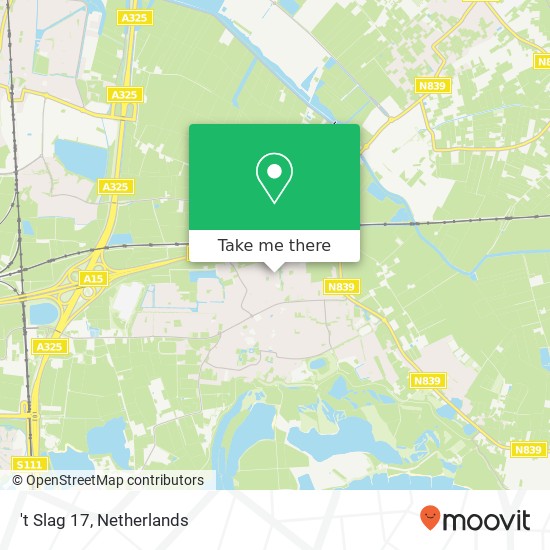 't Slag 17, 6681 GA Bemmel map