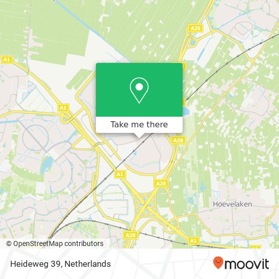 Heideweg 39, 3829 BD Hooglanderveen Karte