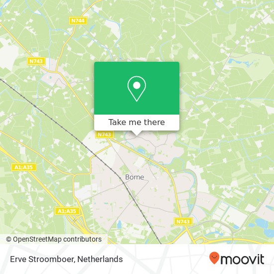 Erve Stroomboer, 7623 CW Borne Karte