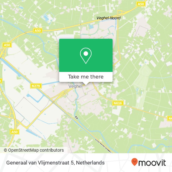 Generaal van Vlijmenstraat 5, 5463 CH Veghel map