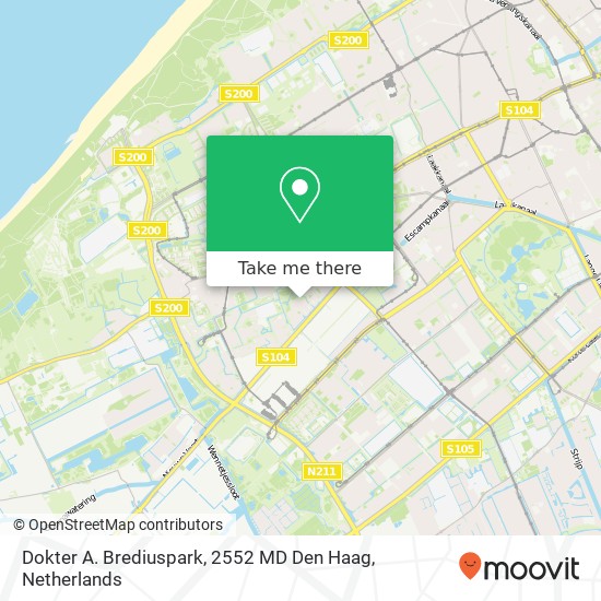 Dokter A. Brediuspark, 2552 MD Den Haag map