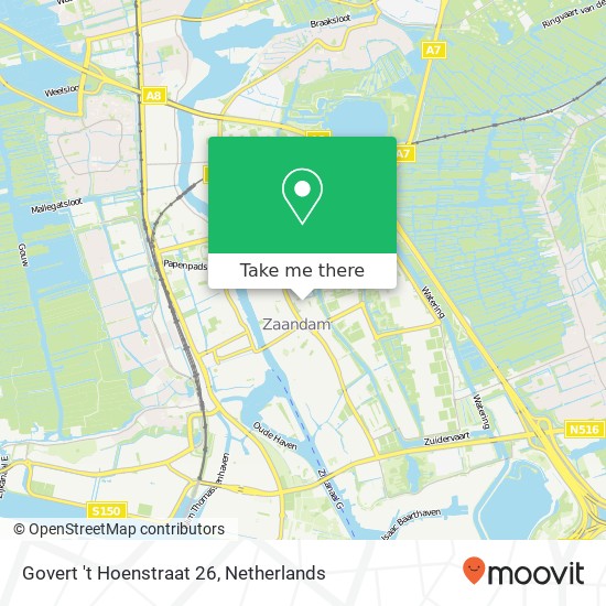 Govert 't Hoenstraat 26, 1502 WN Zaandam Karte