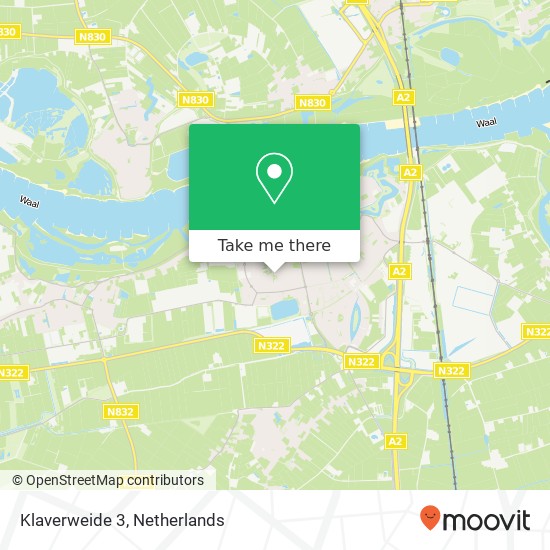 Klaverweide 3, 5301 ZE Zaltbommel map