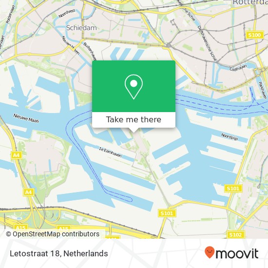 Letostraat 18, 3089 RD Rotterdam map