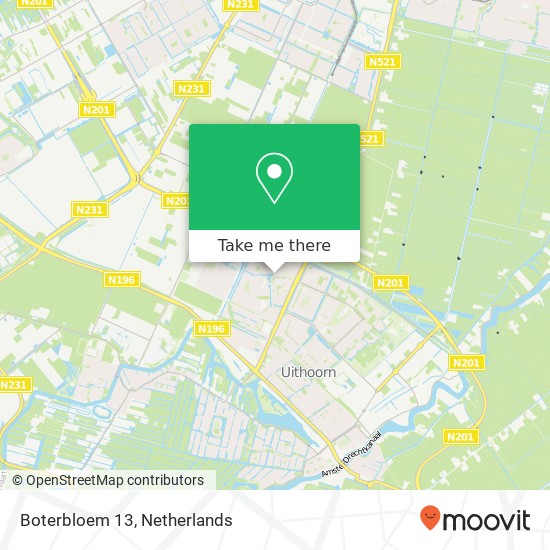 Boterbloem 13, 1422 NK Uithoorn map