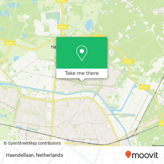 Haendellaan, 5011 Tilburg map