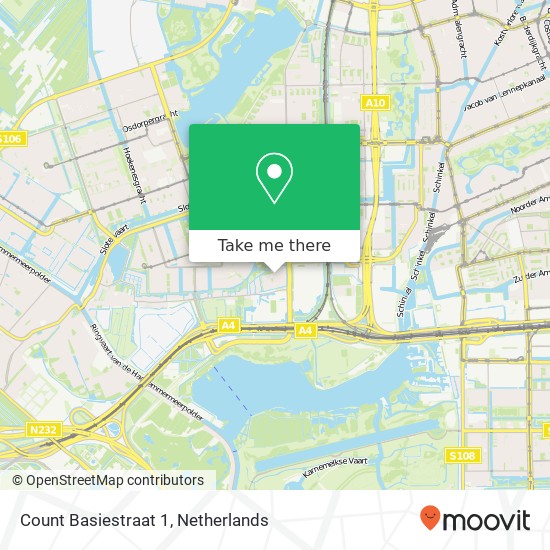 Count Basiestraat 1, 1066 GL Amsterdam map