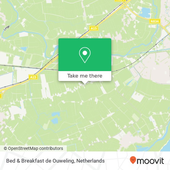 Bed & Breakfast de Ouweling map