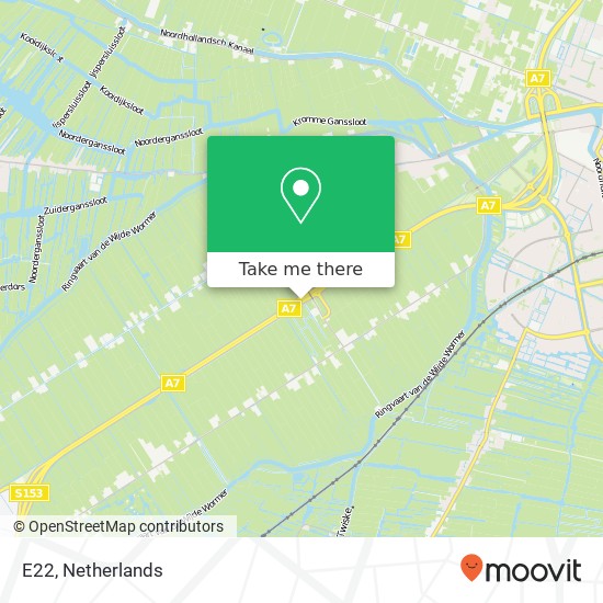 E22, 1456 Wijdewormer map