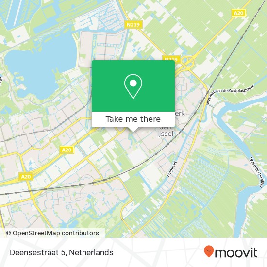 Deensestraat 5, 2912 TA Nieuwerkerk aan den IJssel Karte