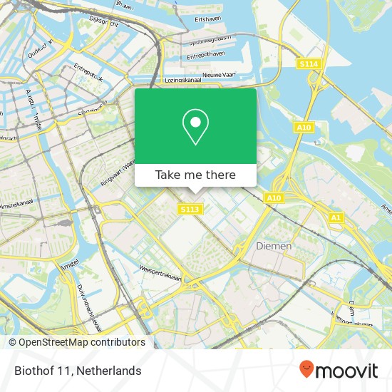 Biothof 11, 1098 RX Amsterdam Karte