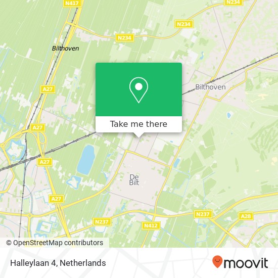 Halleylaan 4, 3721 TH Bilthoven map