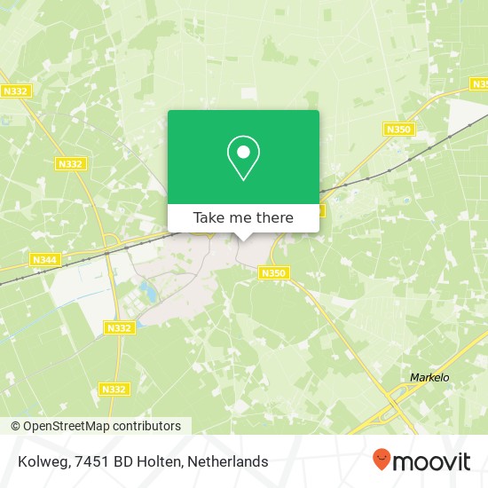 Kolweg, 7451 BD Holten map