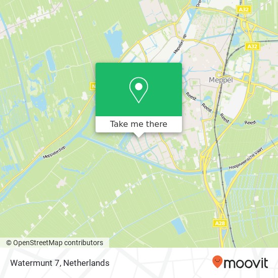 Watermunt 7, 7944 PJ Meppel map