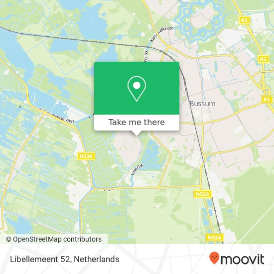 Libellemeent 52, 1218 CG Hilversumse Meent map