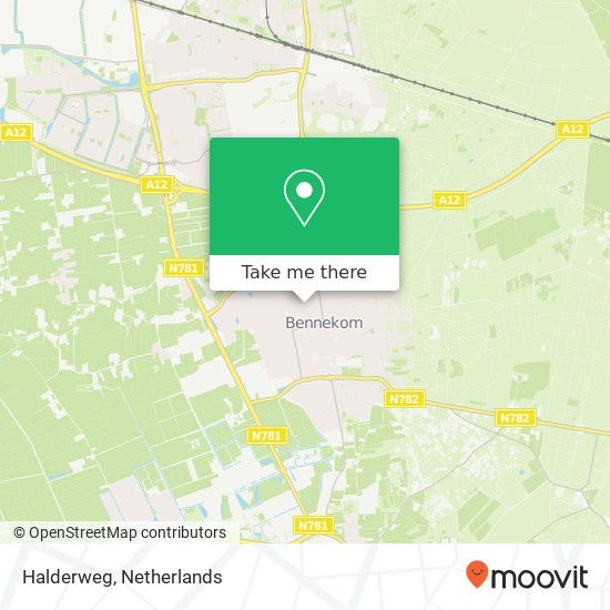 Halderweg, 6721 XR Bennekom map