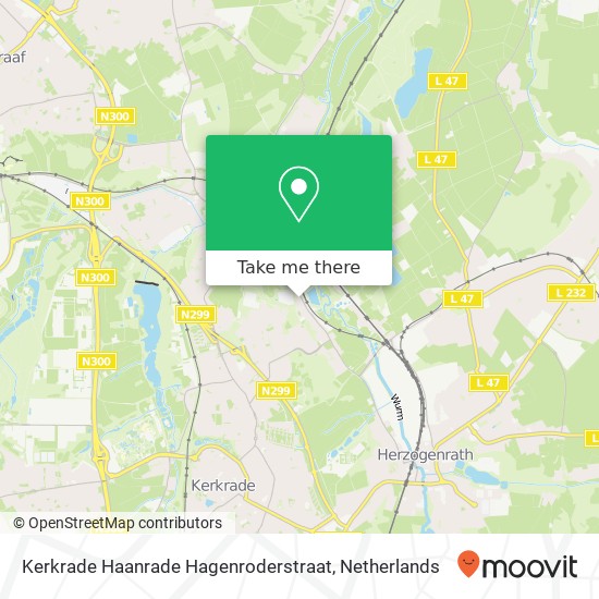Kerkrade Haanrade Hagenroderstraat map