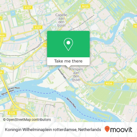 Koningin Wilhelminaplein rotterdamse, 2921 AB Krimpen aan den IJssel map