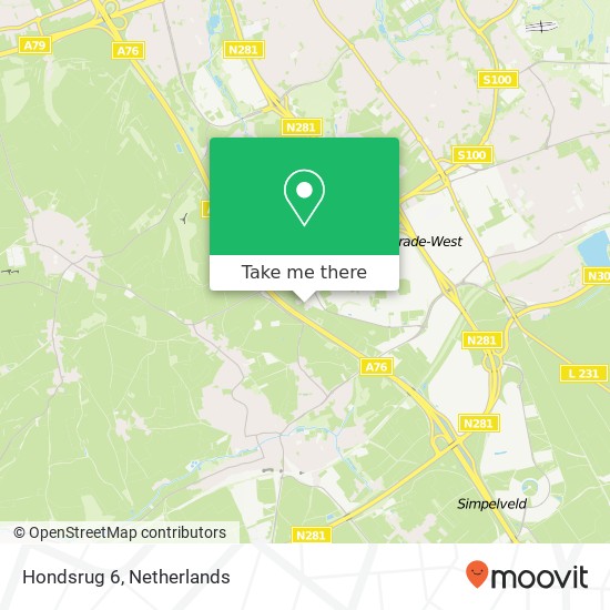 Hondsrug 6, 6422 PV Heerlen map