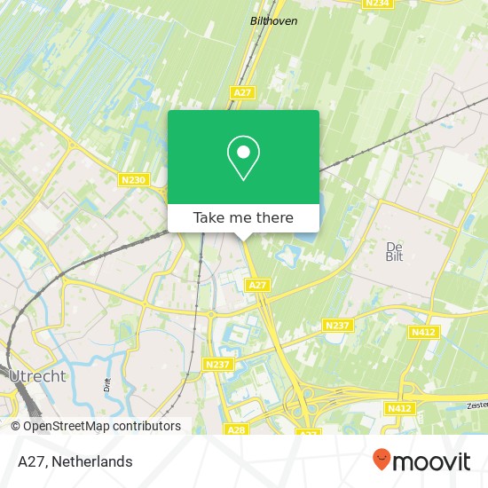 A27, 3573 Utrecht Karte