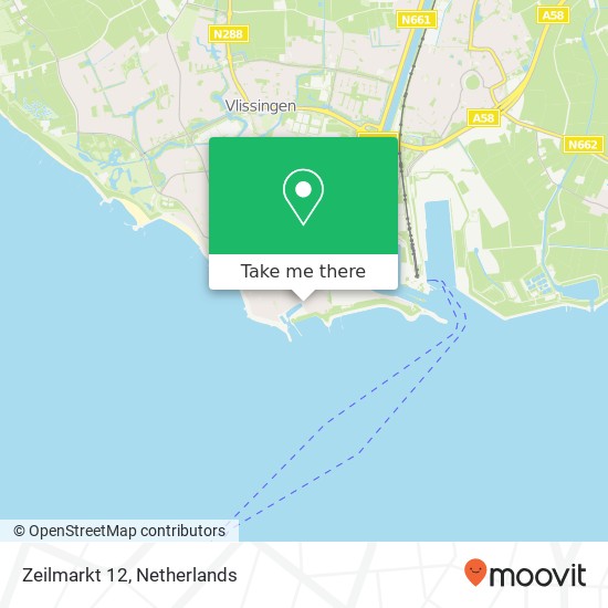 Zeilmarkt 12, 4381 BS Vlissingen map