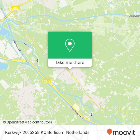 Kerkwijk 20, 5258 KC Berlicum Karte