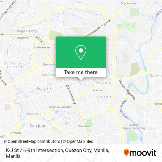 K-J St / K-9th Intersection, Quezon City, Manila map