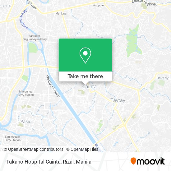 Takano Hospital Cainta, Rizal map